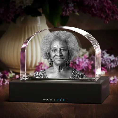 Miniatura 4 de ArtPix 3D Lápida de fotos de cristal, regalos conmemorativos personalizados para la pérdida de mamá, papá, abuela, abuelo, esposa, mascota, gato