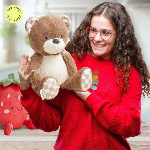 Miniatura 7 de Itzy Ritzy Snuggles Juguete de Peluche – Animal de Peluche Suave para Bebés, Niños y Adultos – Cintas Sensoriales y Telas Texturizadas para Juego
