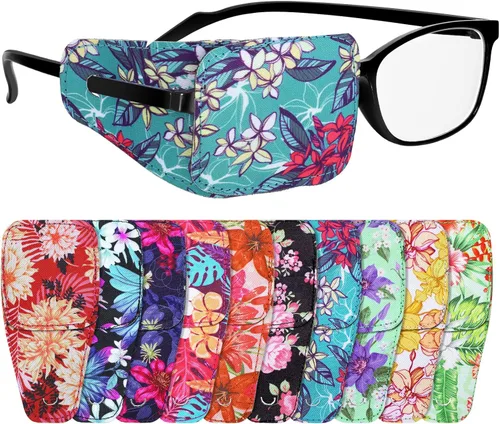 Sosation 10 parches oculares para adultos ojo derecho izquierdo, parche ocular para gafas, estilos mixtos
