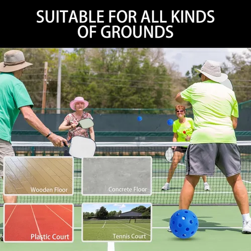 Miniatura 6 de Bolas de Pickleball al Aire Libre Fizzazzle - 40 Agujeros, Estándar USAPA, Paquete de 4/6/12 - Alto Rebote, Duraderas, Vuelo Verdadero - Azul Oscuro