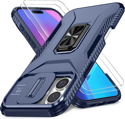 Miniatura 12 de Funda HakkTaoo para iPhone 13/iPhone 14 de 6.1 Pulgadas con Funda Deslizante para Cámara + Protector de Pantalla (2 Paquetes), Funda Protectora a