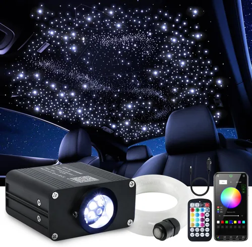 Miniatura 13 de Car Home Starlight Headliner Star - Kit de luces de techo parpadeantes y activadas por sonido, 200 unidades, 0.03 pulgadas x 9.8 pies, RGBW 16 W