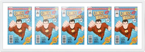 Miniatura 115 de Poster Palooza Marco de cómic con paspartú para 4 cómics de la era actual publicado después de 1985 – Marco de cómic de bronce dorado para cómics
