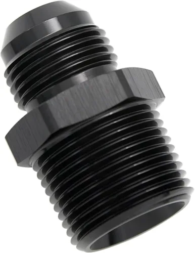 Miniatura 86 de Adaptador de tubo de manguera de combustible de aluminio recto 16AN acampanado a 3/4" NPT macho Unión de rosca negro