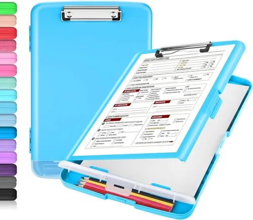 Miniatura 30 de Sooez - Sujetapapeles de documentos clínicos con almacenamiento, sujetapapeles de plástico resistente, de alta capacidad, con soporte para bolígrafo