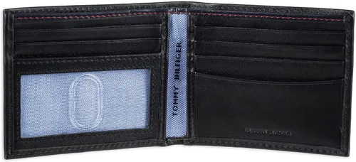 Miniatura 4 de Tommy Hilfiger billetera de piel para hombre, delgada y plegable, con 6bolsillos para tarjetas de crédito y ventana extraíble para identificación