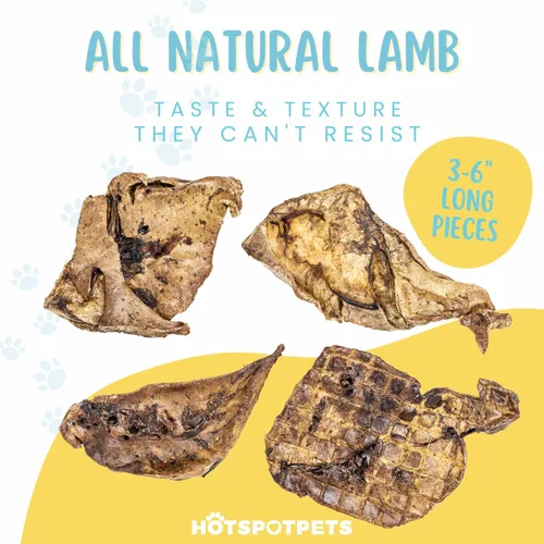 Miniatura 3 de Hotspot Pets Golosinas para perros de pulmón de cordero deshidratadas de un solo ingrediente, bolsa grande de 1 libra, totalmente natural, fabricada