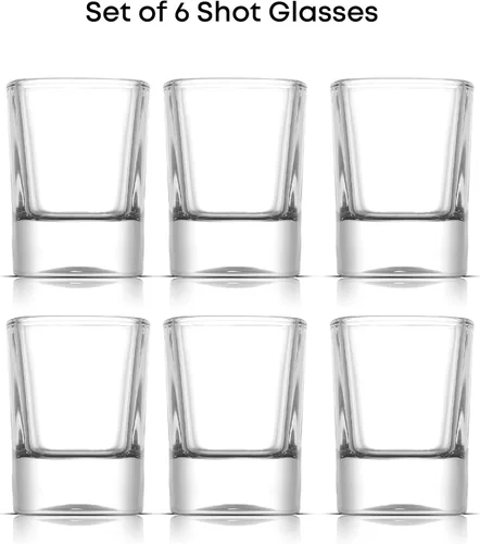 Miniatura 3 de JoyJolt Set de 6 vasos de trago corto de base pesada, vasos de tragos de 2 onzas