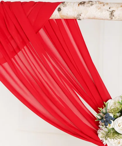 Miniatura 7 de 2 paneles de cortinas de tela de gasa para arco de boda, paneles de cortina de telón de fondo de fiesta, decoración de ceremonia y recepción