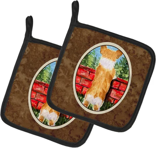 Miniatura 113 de Caroline's Treasures SS8617PTHD - Juego de soportes para ollas de cocina resistentes al calor, almohadillas calientes para horno para cocinar, Husky