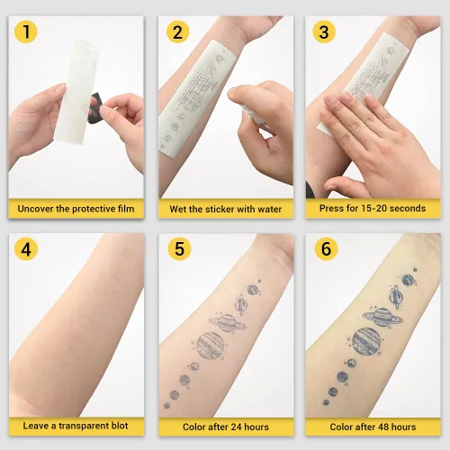 Miniatura 6 de INKARTLINK 6 hojas de tatuajes temporales, tatuajes semipermanentes, tatuajes falsos, 1-2 semanas de tatuaje, para mujeres maduras y elegantes