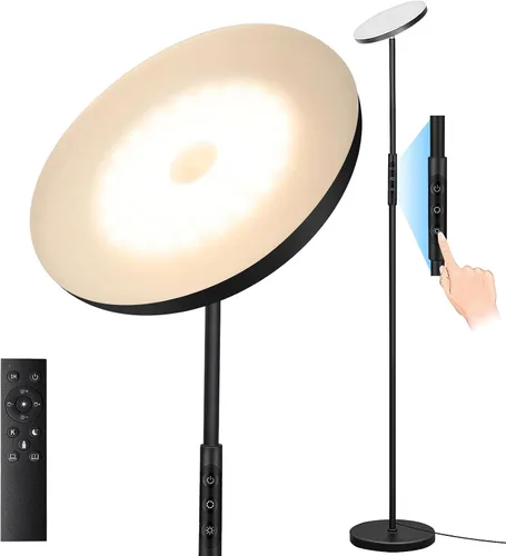 Lámpara de pie, mejorada, 40 W, 4000 lúmenes, súper brillante, lámpara de pie LED para sala de estar, temperatura de color regulable continua 40W