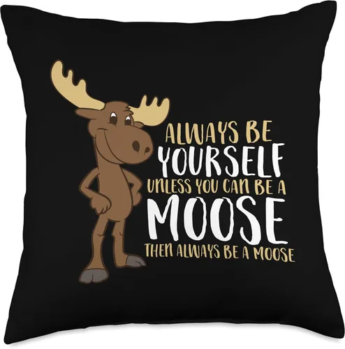 Miniatura 5 de Cute Moose Gifts And Tees Always Be Yourself a menos que puedas ser un alce almohada de 15.7 x 15.7 in, multicolor