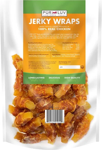 Miniatura 2 de Pur Luv - Golosinas para perros envueltas en batata dulce, sin piel cruda, hechas con pollo real, 16 Oz, saludables, fácilmente digeribles