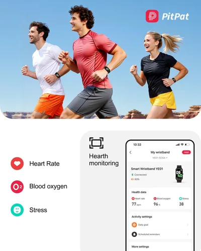 Miniatura 2 de DeerRun Monitor de actividad física para hombres y mujeres, monitor de salud 24/7 con frecuencia cardíaca y seguimiento del sueño, IP67 impermeable