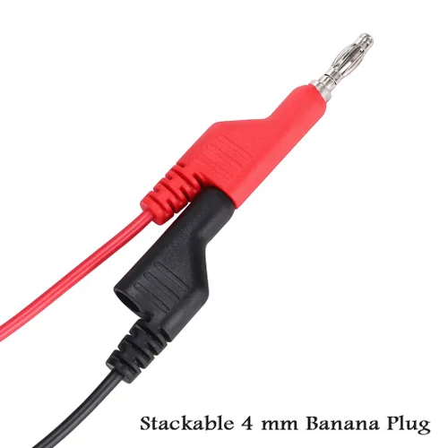 Miniatura 3 de Sumnacon Juego de cables de prueba de multímetro, enchufe apilable para gancho de prueba, enchufe de plátano a clips de cocodrilo, cable de prueba