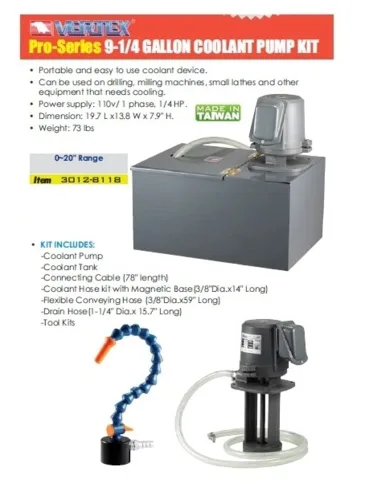 Miniatura 4 de VERTEX 3012-8118 Vertex Kit de bomba de refrigerante de 35 litros 220V/1Phase, 9-1/4 galones
