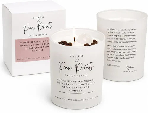 Miniatura 9 de Vela de duelo con estampado de huellas de mascotas, regalos conmemorativos para perros por pérdida de perros, regalo de condolencia y condolencia