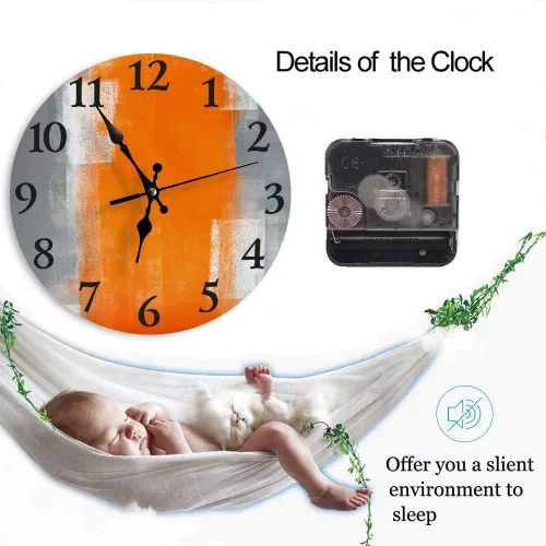 Miniatura 4 de LOKMU Reloj silencioso sin tictac de 10 pulgadas, reloj de pared redondo, decorativo para sala de estar, cocina, hogar, baño, dormitorio, oficina
