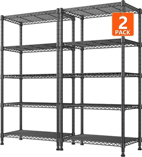 Miniatura 12 de REIBII Estantes de almacenamiento de 5 niveles, estantes de alambre ajustables, estantes de cocina de 13.4 pulgadas de profundidad x 23.2 pulgadas