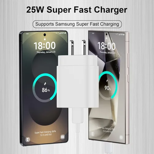 Miniatura 2 de Cargador USB C, carga rápida súper rápida de 25 W tipo C y cable de carga USB C de 6,6 pies para Samsung Galaxy S25/S25 Ultra/S25+/S24/S24