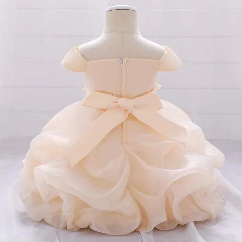 Miniatura 2 de Vestido de princesa con lentejuelas bordadas con hombros descubiertos y lentejuelas para niñas pequeñas, vestidos de fiesta de dama de honor