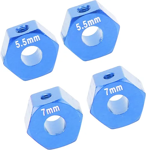 Miniatura 8 de plplaaoo Bujes de rueda hexagonales, 4 cubos de rueda hexagonales modelo RC de 0.551 pulgadas, hexagonal de rueda RC de 0.551 in, 0.217 in y 0.276