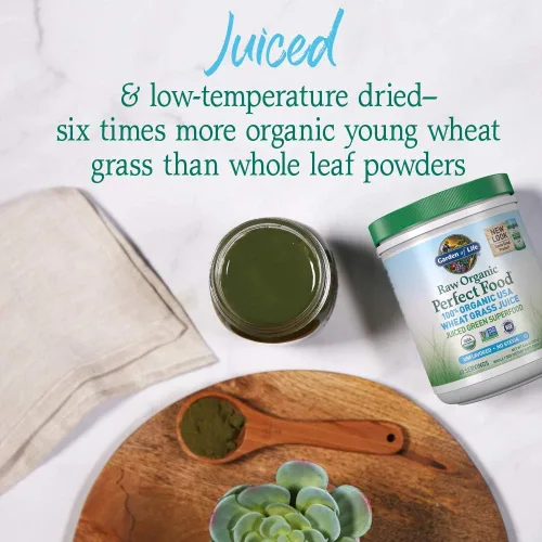Miniatura 3 de Garden of Life Raw Organic Perfect Food 100% orgánico jugo de pasto de trigo de Estados Unidos – Polvo de superalimentos verdes en jugo, 60