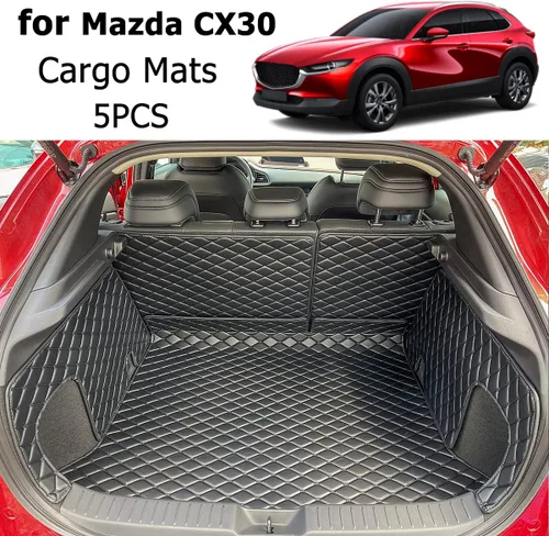 Miniatura 2 de para Mazda CX30 CX-30 2020-2025 Alfombrilla de Maletero y Alfombrilla de Respaldo Trasero Revestimientos de Carga Para Todo Clima Antideslizante
