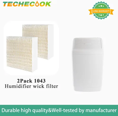 Miniatura 7 de Techecook - Filtros de mecha súper humidificadores 1043 (paquete de 2) de repuesto para filtro humidificador evaporativo Essick AirCare EP9500