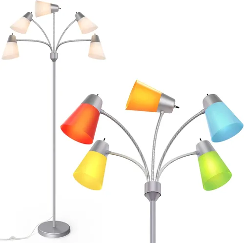 Miniatura 7 de FOLKSMATE Lámpara de Pie LED, Medusa Lámparas de Pie Altas Modernas de Múltiples Cabezales, Luz de Pie de Lectura Ajustable para Esquina para Sala