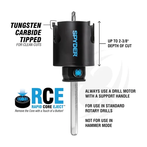 Miniatura 3 de Sierra perforadora no arborada con punta de carburo de tungsteno (TCT) de 1 pulgada