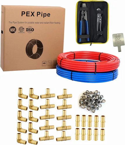 Miniatura 8 de EFIELD Tubo Pex-b de 1/2 pulgada y 2 x 50 pies, certificado NSF para agua potable, agua caliente/fría, azul y rojo de 100 pies de longitud