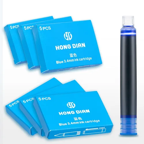 Miniatura 14 de Asvine Hongdian - Juego de 30 cartuchos de tinta para pluma estilográfica, 0.134 in de diámetro Azul/claro