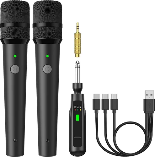Miniatura 12 de Micrófono inalámbrico TONOR, sistema de micrófono de mano inalámbrico de metal UHF con receptor recargable, para karaoke, canto, fiesta, boda, DJ