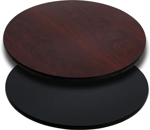 Miniatura 35 de Flash Furniture - Tapa de mesa de resina brillante de 30.0 x 48.0 pulgadas, con borde caído de 2.0 pulgadas de grosor Natural/Nogal