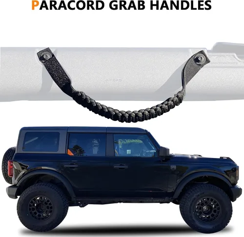 Miniatura 4 de Asas de agarre de barra antivuelco para Ford Bronco 2021 2022 2023 2024 2025 2 accesorios de 2 puertas y 4 puertas, mango de agarre de paracaídas