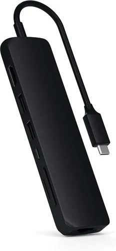 Miniatura 11 de Satechi Adaptador multipuerto USB C 7 en 1 con Ethernet, HDMI 4K a 60Hz, carga PD de 100 W, 2 puertos de datos USB-A, lectores de tarjetas Micro/SD