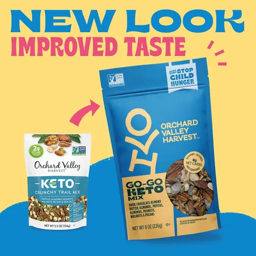 Miniatura 3 de Orchard Valley Harvest Go-Go Keto Mix, almendras de mantequilla de almendras de chocolate oscuro, cacahuetes, nueces y nueces, baja