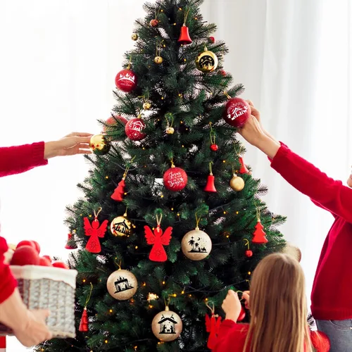 Miniatura 5 de 45 piezas de calcomanías UV con palabras de Navidad para decoración de bola de Navidad, calcomanías de letras de saludo inspiradas en vacaciones