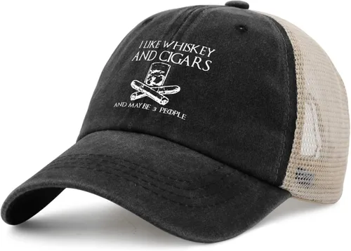 Miniatura 151 de Philysonic Funny Hat I Like Whisky and Cigars and Maybe 3 People Sombreros para Hombres Gorras de Béisbol Gorras Ajustables