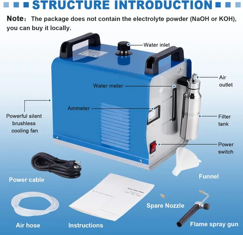Miniatura 5 de Pulidor de llama de acrílico Oxy-Hydro Generador Soldador de agua Pulidor de llama 75L/H Máquina pulidora de llama de acrílico (H160)