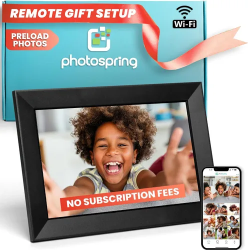PhotoSpring Sin Suscripción, Marco de Fotos Digital WiFi de 10 Pulgadas, Correo Electrónico Aplicación Web, Empresa de EE. UU., Pantalla Táctil de