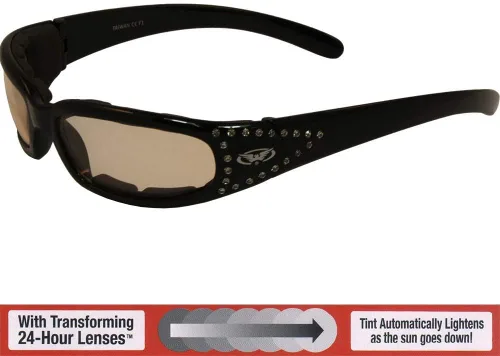 Miniatura 3 de Global Vision Marilyn 3 - Gafas de montar con diamantes de imitación fotocromáticos con oscurecimiento automático, protección UV400 ANSI Z87.1