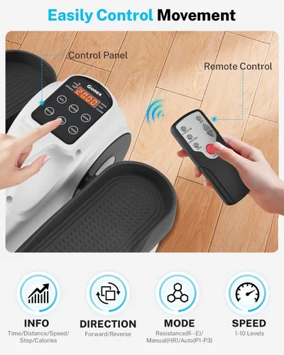 Miniatura 4 de Gonex Under Desk Elliptical Exercise Machine Electric Sitting Seated Leg Pedal Exerciser with Resistance for Seniors Elderly Home 3 in 1 Mini Blanco