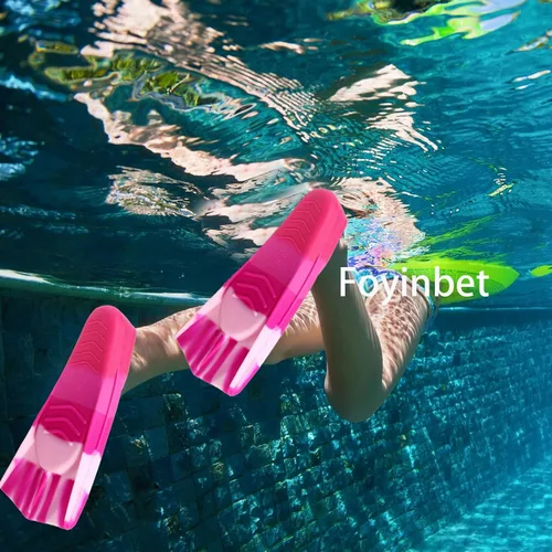 Miniatura 55 de Aletas de natación para niños, aletas cortas para niños y jóvenes, aletas de natación para entrenamiento de natación para niños, niñas, niños