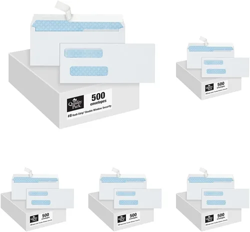 Miniatura 8 de Quality Park Sobres de doble ventana #8, sobres de seguridad autosellados para cheques QuickBooks, 3 5/8 x 8 11/16 pulgadas, 24 libras