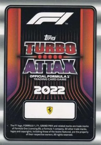Miniatura 2 de Carta oficial de carreras de F1 de Fórmula 1 Turbo Attax #194 Charles Leclerc (Ferrari) 2022 en estado crudo (NM o mejor)