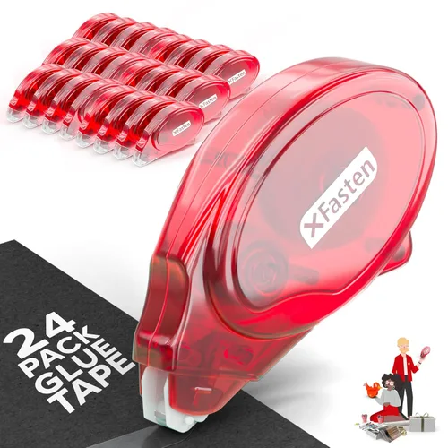 Miniatura 13 de XFasten Rodillo adhesivo para álbumes de recortes, 0.315 in x 30 pies, paquete de 8 rodillos de cinta adhesiva de doble cara, suministros