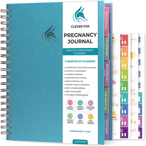 Miniatura 21 de Clever Fox Diario de embarazo y libro de recuerdos – Agenda de embarazo y cuaderno para futuras mamás – Recuerdo del bebé, regalo para madres